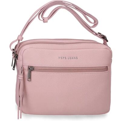 Pepe Jeans Paola Twee Compartimenten Roze Schoudertas 24x16x7 cm Polyester en PU van Joumma Bags Pepe Jeans Paola Twee Compartimenten Roze Schoudertas 24x16x7 cm Polyester en PU van Joumma Bags