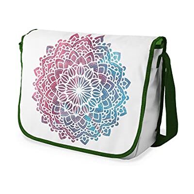 Bonamaison Digitaal bedrukte Messenger schooltas met kaki riem voor meisjes en jongens, boodschappentassen voor scholieren, schoudertassen, grootte: 29x36 cm Bonamaison Digitaal bedrukte Messenger schooltas met kaki riem voor meisjes en jongens, boodschappentassen voor scholieren, schoudertassen, grootte: 29x36 cm
