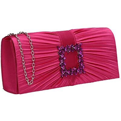 SwankySwans Chloe Clutch Bag voor dames, M, Fuchsia, Medium SwankySwans Chloe Clutch Bag voor dames, M, Fuchsia, Medium