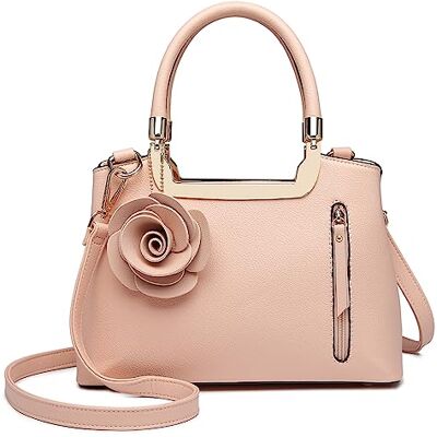 Miss Lulu Vrouwen Elegante Top Handvat Tas Kleine Trend Schoudertas Pu Lederen Bloem Charm Gestructureerde Handtas Crossbody Tas Miss Lulu Vrouwen Elegante Top Handvat Tas Kleine Trend Schoudertas Pu Lederen Bloem Charm Gestructureerde Handtas Crossbody Tas