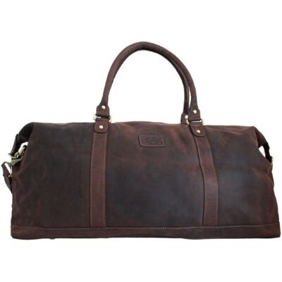 Shalimar Ruime vintage reistas/weekendtas van geolied leer model: Kilmore 65 x 23 x 29 cm kleur/kleur: Dark nootmuskaat Shalimar Ruime vintage reistas/weekendtas van geolied leer model: Kilmore 65 x 23 x 29 cm kleur/kleur: Dark nootmuskaat
