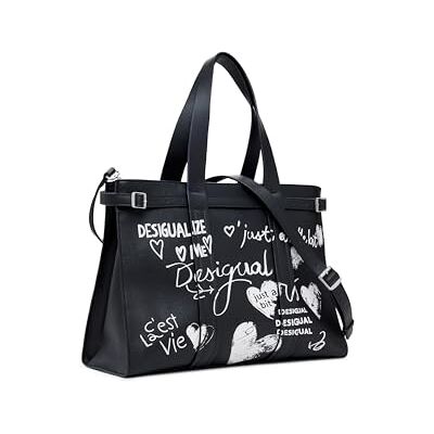 Desigual shopper schoudertas Hobart Seshat Shopping Bag Black zwart Desigual shopper schoudertas Hobart Seshat Shopping Bag Black zwart