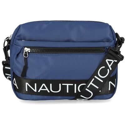 Nautica Bean Crossbodytas, riemtas, nylon, met verstelbare schouderriem, Indigo, One Size Nautica Bean Crossbodytas, riemtas, nylon, met verstelbare schouderriem, Indigo, One Size