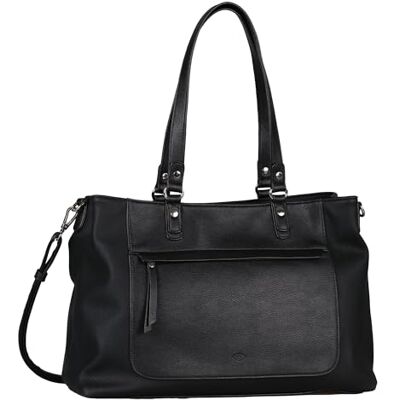 TOM TAILOR Larea Shopper schoudertas voor dames, ritssluiting, groot, zwart, zwart, Large, 004270 TOM TAILOR Larea Shopper schoudertas voor dames, ritssluiting, groot, zwart, zwart, Large, 004270