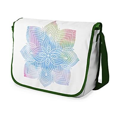 Bonamaison Le Jardin du Lin Digitaal bedrukte messenger schooltas met kaki riem voor meisjes en jongens, terug naar school, koerierstassen voor scholieren, schoudertassen, maat: 29x36 cm, multicolor, Messenger schooltassen voor meisjes en jongens Bonamaison Le Jardin du Lin Digitaal bedrukte messenger schooltas met kaki riem voor meisjes en jongens, terug naar school, koerierstassen voor scholieren, schoudertassen, maat: 29x36 cm, multicolor, Messenger schooltassen voor meisjes en jongens