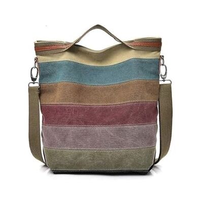 CVFAJI Dames-schoudertassen, meerkleurige canvas hobo handtassen, informele boodschappentas met handvat bovenaan, crossbody-draagtassen, Meerkleurig, One Size CVFAJI Dames-schoudertassen, meerkleurige canvas hobo handtassen, informele boodschappentas met handvat bovenaan, crossbody-draagtassen, Meerkleurig, One Size