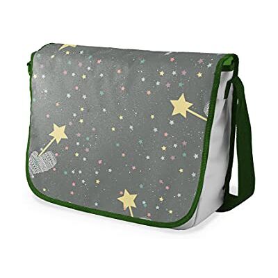 Bonamaison Digitaal bedrukte Messenger schooltas met kaki riem voor studenten, crossbody tas, koerierstas, schoudertas voor kinderen, meisjes, jongens, maat: 29x36 cm Bonamaison Digitaal bedrukte Messenger schooltas met kaki riem voor studenten, crossbody tas, koerierstas, schoudertas voor kinderen, meisjes, jongens, maat: 29x36 cm