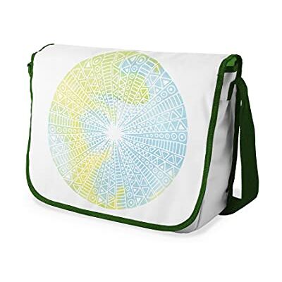 Bonamaison Digitaal bedrukte Messenger schooltas met kaki riem voor studenten, crossbody tas, koerierstas, schoudertas voor kinderen, meisjes, jongens, maat: 29x36 cm Bonamaison Digitaal bedrukte Messenger schooltas met kaki riem voor studenten, crossbody tas, koerierstas, schoudertas voor kinderen, meisjes, jongens, maat: 29x36 cm
