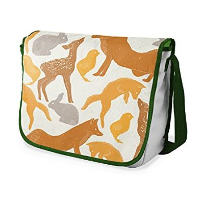 Bonamaison Digitaal bedrukte Messenger schooltas met kaki riem voor studenten, crossbody tas, koerierstas, schoudertas voor kinderen, meisjes, jongens, maat: 29x36 cm Bonamaison Digitaal bedrukte Messenger schooltas met kaki riem voor studenten, crossbody tas, koerierstas, schoudertas voor kinderen, meisjes, jongens, maat: 29x36 cm