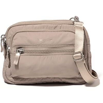 Baggallini Kleine crossbodytas met drievoudige rits voor dames 8 x 6 inch converteerbare heuptas lichtgewicht waterbestendig, Moonrock Bladerdeeg, One Size Baggallini Kleine crossbodytas met drievoudige rits voor dames 8 x 6 inch converteerbare heuptas lichtgewicht waterbestendig, Moonrock Bladerdeeg, One Size