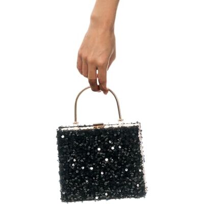 Chaks Handtas, clutch met glitter pailletten, avondtas klein, handtas, accessoire voor carnaval, disco, dagelijks leven Chaks Handtas, clutch met glitter pailletten, avondtas klein, handtas, accessoire voor carnaval, disco, dagelijks leven