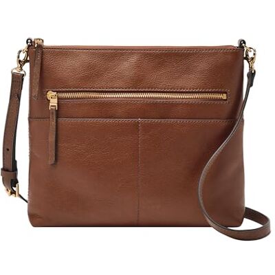 Fossil Fiona grote of kleine crossbody handtas voor dames, Bruin Groot, Large Fossil Fiona grote of kleine crossbody handtas voor dames, Bruin Groot, Large