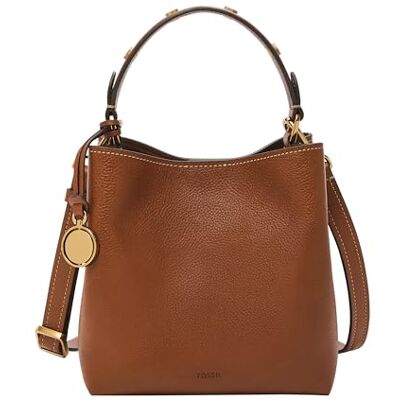 Fossil Jessie Kleine Bucket Crossbody Tas, Medium Bruin Klein, Small Fossil Jessie Kleine Bucket Crossbody Tas, Medium Bruin Klein, Small