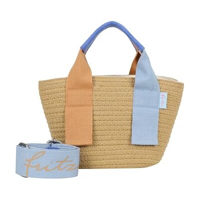 Fritzi aus Preussen Fritzi Happy Summer Cross Blue Wood damestas strotas crossbodytas schoudertas strandtas met verstelbare schouderriem compacte zomertas lichte vakantietas festivaltas 11 x 20 x 7 cm, Beige Blauw Fritzi aus Preussen Fritzi Happy Summer Cross Blue Wood damestas strotas crossbodytas schoudertas strandtas met verstelbare schouderriem compacte zomertas lichte vakantietas festivaltas 11 x 20 x 7 cm, Beige Blauw