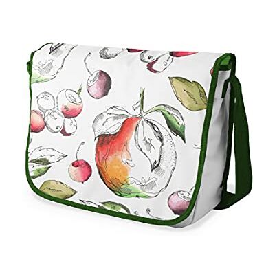 Bonamaison Digitaal bedrukte Messenger schooltas met kaki riem voor studenten, crossbody tas, koerierstas, schoudertas voor kinderen, meisjes, jongens, maat: 29x36 cm Bonamaison Digitaal bedrukte Messenger schooltas met kaki riem voor studenten, crossbody tas, koerierstas, schoudertas voor kinderen, meisjes, jongens, maat: 29x36 cm