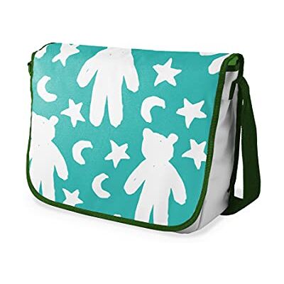 Bonamaison Digitaal bedrukte Messenger schooltas met kaki riem voor studenten, crossbody tas, koerierstas, schoudertas voor kinderen, meisjes, jongens, maat: 29x36 cm Bonamaison Digitaal bedrukte Messenger schooltas met kaki riem voor studenten, crossbody tas, koerierstas, schoudertas voor kinderen, meisjes, jongens, maat: 29x36 cm