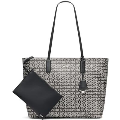 DKNY Women's Saige EW TOP Zip Tote Bag, Black Logo and Black DKNY Women's Saige EW TOP Zip Tote Bag, Black Logo and Black