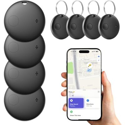 Carehabi Bluetooth sleutelvinder verpakking van 4 sleutelvinder (alleen iOS) compatibel met Apple Waar is? voor bagage, tassen, koffers, portemonnee Carehabi Bluetooth sleutelvinder verpakking van 4 sleutelvinder (alleen iOS) compatibel met Apple Waar is? voor bagage, tassen, koffers, portemonnee
