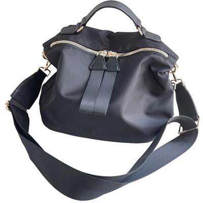 PAKFIEKS Vrouwen Nylon Handtas Anti-diefstal Casual Lichtgewicht Reizen Winkelen Schoudertas Waterdichte Crossbody tas, Zwart PAKFIEKS Vrouwen Nylon Handtas Anti-diefstal Casual Lichtgewicht Reizen Winkelen Schoudertas Waterdichte Crossbody tas, Zwart