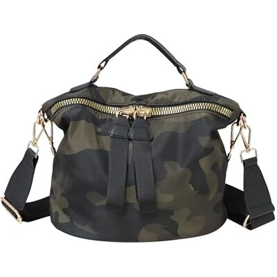 PAKFIEKS Vrouwen Nylon Handtas Anti-diefstal Casual Lichtgewicht Reizen Winkelen Schoudertas Waterdichte Crossbody tas, Camo PAKFIEKS Vrouwen Nylon Handtas Anti-diefstal Casual Lichtgewicht Reizen Winkelen Schoudertas Waterdichte Crossbody tas, Camo