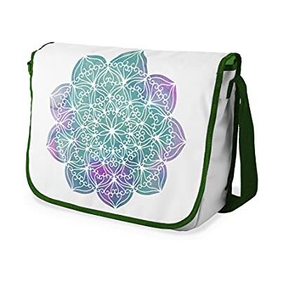 Bonamaison Digitaal bedrukte Messenger schooltas met kaki riem voor studenten, crossbody tas, koerierstas, schoudertas voor kinderen, meisjes, jongens, maat: 29x36 cm Bonamaison Digitaal bedrukte Messenger schooltas met kaki riem voor studenten, crossbody tas, koerierstas, schoudertas voor kinderen, meisjes, jongens, maat: 29x36 cm