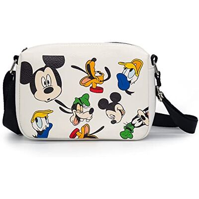 Buckle-Down Disney Bag, Cross Body, Rechthoek, Disney Mickey en Friends Fab Four Expressions All Over, Wit, Vegan Leer, Mickey en Vrienden, 21,6 cm x 16,5 cm, Mickey en vrienden, 8.5" x 6.5 Buckle-Down Disney Bag, Cross Body, Rechthoek, Disney Mickey en Friends Fab Four Expressions All Over, Wit, Vegan Leer, Mickey en Vrienden, 21,6 cm x 16,5 cm, Mickey en vrienden, 8.5" x 6.5