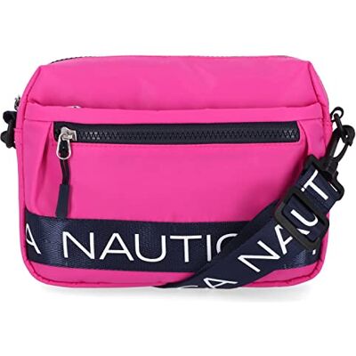 Nautica Bean Crossbodytas, riemtas, nylon, met verstelbare schouderriem, Roze, One Size Nautica Bean Crossbodytas, riemtas, nylon, met verstelbare schouderriem, Roze, One Size