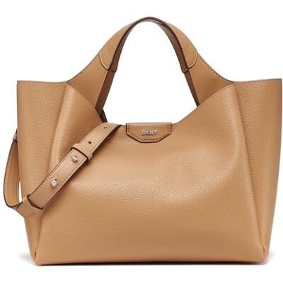 DKNY Damen Willa Satchel 100% Polyurethaan, Cappuccino, Large DKNY Damen Willa Satchel 100% Polyurethaan, Cappuccino, Large