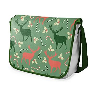 Bonamaison Digitaal bedrukte Messenger schooltas met kaki riem voor studenten, crossbody tas, koerierstas, schoudertas voor kinderen, meisjes, jongens, maat: 29x36 cm Bonamaison Digitaal bedrukte Messenger schooltas met kaki riem voor studenten, crossbody tas, koerierstas, schoudertas voor kinderen, meisjes, jongens, maat: 29x36 cm