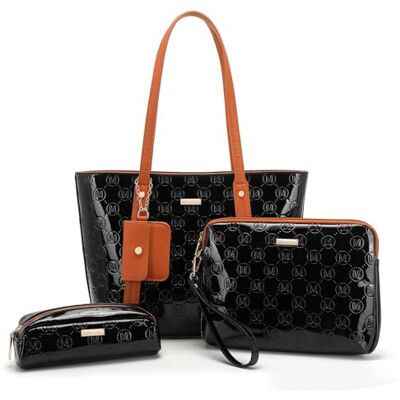 Miss Lulu Handtassen voor vrouwen Tote tas PU lederen schoudertas 3 stuks tas Miss Lulu Handtassen voor vrouwen Tote tas PU lederen schoudertas 3 stuks tas
