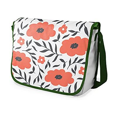 Bonamaison Digitaal bedrukte Messenger schooltas met kaki riem voor studenten, crossbody tas, koerierstas, schoudertas voor kinderen, meisjes, jongens, maat: 29x36 cm Bonamaison Digitaal bedrukte Messenger schooltas met kaki riem voor studenten, crossbody tas, koerierstas, schoudertas voor kinderen, meisjes, jongens, maat: 29x36 cm