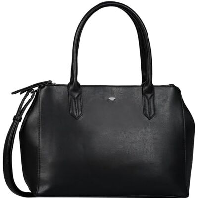 TOM TAILOR Roma schoudertas voor dames, crossbody bag, klein, cognac, zwart, 36x14x27, 003596 TOM TAILOR Roma schoudertas voor dames, crossbody bag, klein, cognac, zwart, 36x14x27, 003596