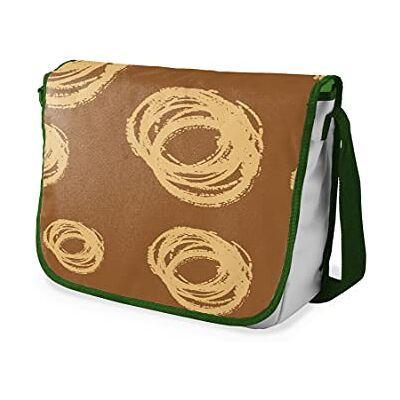 Bonamaison Digitaal bedrukte Messenger schooltas met kaki riem voor studenten, crossbody tas, koerierstas, schoudertas voor kinderen, meisjes, jongens, maat: 29x36 cm Bonamaison Digitaal bedrukte Messenger schooltas met kaki riem voor studenten, crossbody tas, koerierstas, schoudertas voor kinderen, meisjes, jongens, maat: 29x36 cm