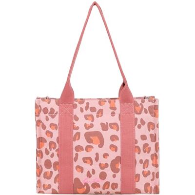 Fritzi aus Preussen Fritzi Tote Shopper Medium Leo Brick damestas shopper handtas canvas tas luipaardprint ritssluiting ruime schoudertas boodschappentas citytas voor festival reizen 26 x 33 x 14 cm, Roze Fritzi aus Preussen Fritzi Tote Shopper Medium Leo Brick damestas shopper handtas canvas tas luipaardprint ritssluiting ruime schoudertas boodschappentas citytas voor festival reizen 26 x 33 x 14 cm, Roze
