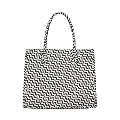PIECES PCKERSA SHOPPER BC, Black/Aop: golvende print, One Size PIECES PCKERSA SHOPPER BC, Black/Aop: golvende print, One Size