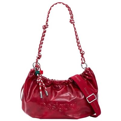 Desigual schoudertas Half Logo Waverly Bag Carmine rood Desigual schoudertas Half Logo Waverly Bag Carmine rood