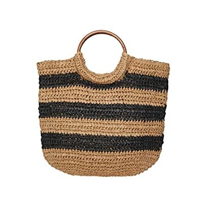 PIECES PCKLAUDIA DAILY BAG SWW, Nature/Stripes: zwart, One Size PIECES PCKLAUDIA DAILY BAG SWW, Nature/Stripes: zwart, One Size