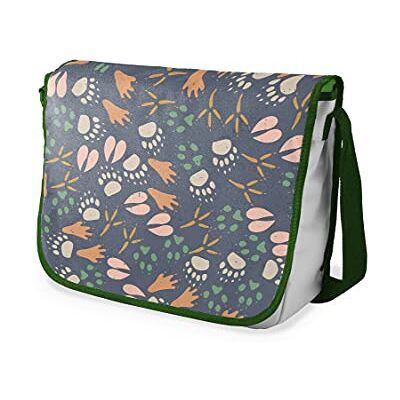 Bonamaison Digitaal bedrukte Messenger schooltas met kaki riem voor studenten, crossbody tas, koerierstas, schoudertas voor kinderen, meisjes, jongens, maat: 29x36 cm Bonamaison Digitaal bedrukte Messenger schooltas met kaki riem voor studenten, crossbody tas, koerierstas, schoudertas voor kinderen, meisjes, jongens, maat: 29x36 cm