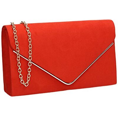 SwankySwans Vrouwen Oscar Envelop Suede Velvet Party Prom Clutch Bag Clutch, Oranje (oranje) SwankySwans Vrouwen Oscar Envelop Suede Velvet Party Prom Clutch Bag Clutch, Oranje (oranje)