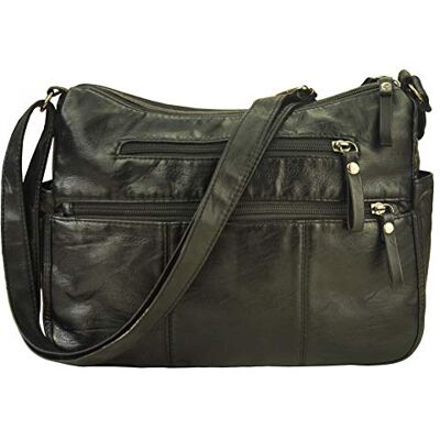 VOLGANIK ROCK Tassen voor dames, van zacht PU-leer, schoudertas, crossbodytas, handtas, lichtgewicht handtas met vakken, Medium VOLGANIK ROCK Tassen voor dames, van zacht PU-leer, schoudertas, crossbodytas, handtas, lichtgewicht handtas met vakken, Medium