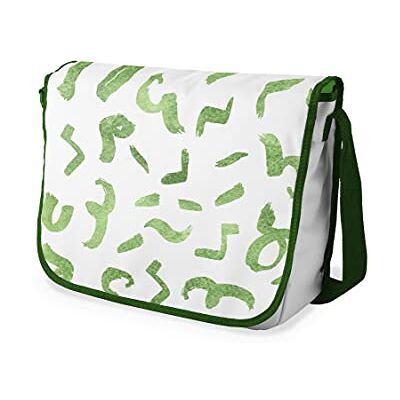 Bonamaison Digitaal bedrukte Messenger schooltas met kaki riem voor studenten, crossbody tas, koerierstas, schoudertas voor kinderen, meisjes, jongens, maat: 29x36 cm Bonamaison Digitaal bedrukte Messenger schooltas met kaki riem voor studenten, crossbody tas, koerierstas, schoudertas voor kinderen, meisjes, jongens, maat: 29x36 cm