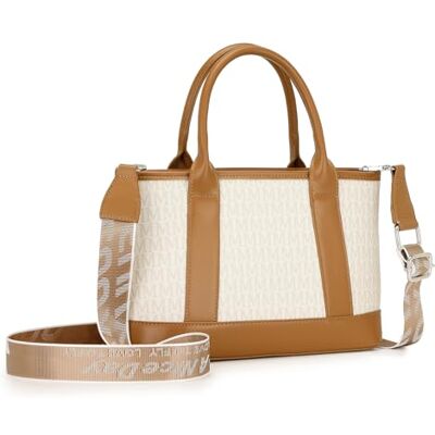 Miss Lulu Handtas voor dames, middelgrote tassen voor dames, schoudertas voor dames, PU-leer, shoppertas, handtas, vele vakken, 1-2 beige Miss Lulu Handtas voor dames, middelgrote tassen voor dames, schoudertas voor dames, PU-leer, shoppertas, handtas, vele vakken, 1-2 beige