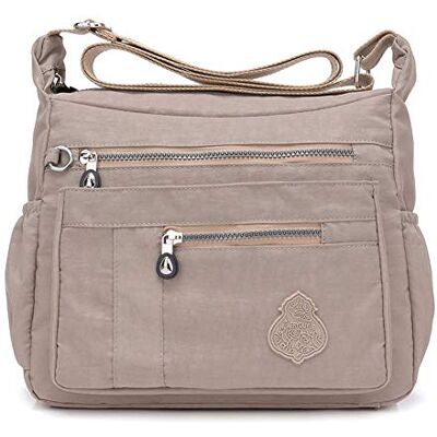 MINTEGRA Crossbody Tas voor Vrouwen Nylon Waterdichte Schouder Portemonnee Messenger Bag Lichtgewicht Pocketbooks, Abrikoos, M, Utility MINTEGRA Crossbody Tas voor Vrouwen Nylon Waterdichte Schouder Portemonnee Messenger Bag Lichtgewicht Pocketbooks, Abrikoos, M, Utility