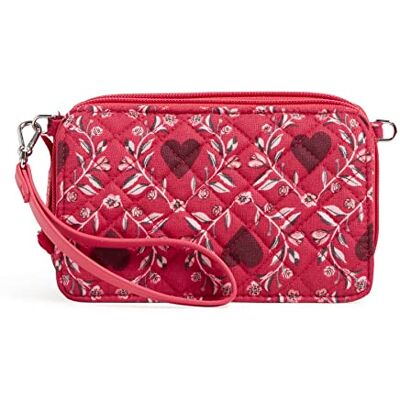 Vera Bradley Dames katoen alles in één crossbody portemonnee met RFID-bescherming, Imperial Hearts Rood Gerecycled Katoen, One Size Vera Bradley Dames katoen alles in één crossbody portemonnee met RFID-bescherming, Imperial Hearts Rood Gerecycled Katoen, One Size