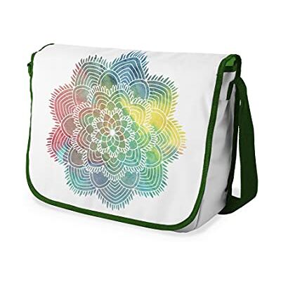 Bonamaison Digitaal bedrukte Messenger schooltas met kaki riem voor studenten, crossbody tas, koerierstas, schoudertas voor kinderen, meisjes, jongens, maat: 29x36 cm Bonamaison Digitaal bedrukte Messenger schooltas met kaki riem voor studenten, crossbody tas, koerierstas, schoudertas voor kinderen, meisjes, jongens, maat: 29x36 cm