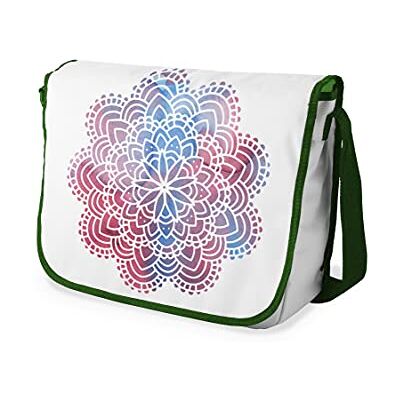 Bonamaison Digitaal bedrukte Messenger schooltas met kaki riem voor meisjes en jongens, boodschappentassen voor scholieren, schoudertassen, grootte: 29x36 cm Bonamaison Digitaal bedrukte Messenger schooltas met kaki riem voor meisjes en jongens, boodschappentassen voor scholieren, schoudertassen, grootte: 29x36 cm