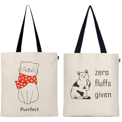 Eco Right Esthetische canvas draagtas voor dames, schattig, trendy en herbruikbaar, katoenen tassen voor school, winkelen, gym, bibliotheek en strand, perfect voor liefhebbers, Purfect-zero Fluffs Eco Right Esthetische canvas draagtas voor dames, schattig, trendy en herbruikbaar, katoenen tassen voor school, winkelen, gym, bibliotheek en strand, perfect voor liefhebbers, Purfect-zero Fluffs