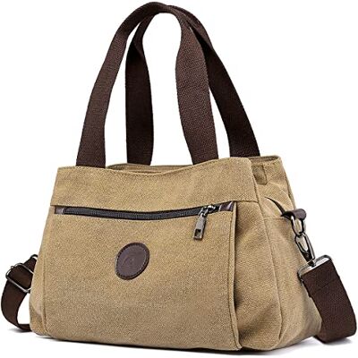 DOURR Hobo-handtassen van canvas, crossbody-tas voor dames, tas met meerdere vakken, middelgrote schoudertas, Medium DOURR Hobo-handtassen van canvas, crossbody-tas voor dames, tas met meerdere vakken, middelgrote schoudertas, Medium