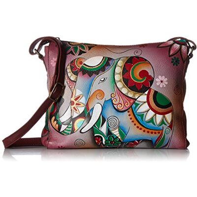Anna by Anuschka Anuschka 8334, Anna Door Anuschka Hand Geschilderd Leer Vrouwen Slim Medium Crossbody Vrouwen Eén maat Anna by Anuschka Anuschka 8334, Anna Door Anuschka Hand Geschilderd Leer Vrouwen Slim Medium Crossbody Vrouwen Eén maat