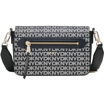 DKNY Bryant Ave Mid Flap Crossbody, Black Logo Black, zwart logo zwart DKNY Bryant Ave Mid Flap Crossbody, Black Logo Black, zwart logo zwart